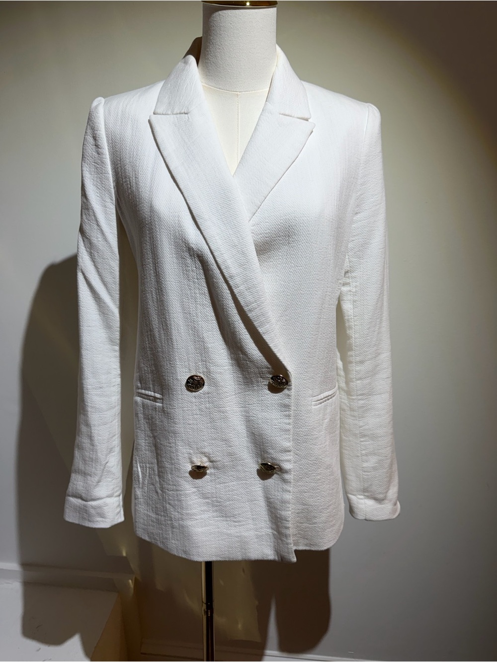 Banana Republic White Double-Breasted Women's Blazer